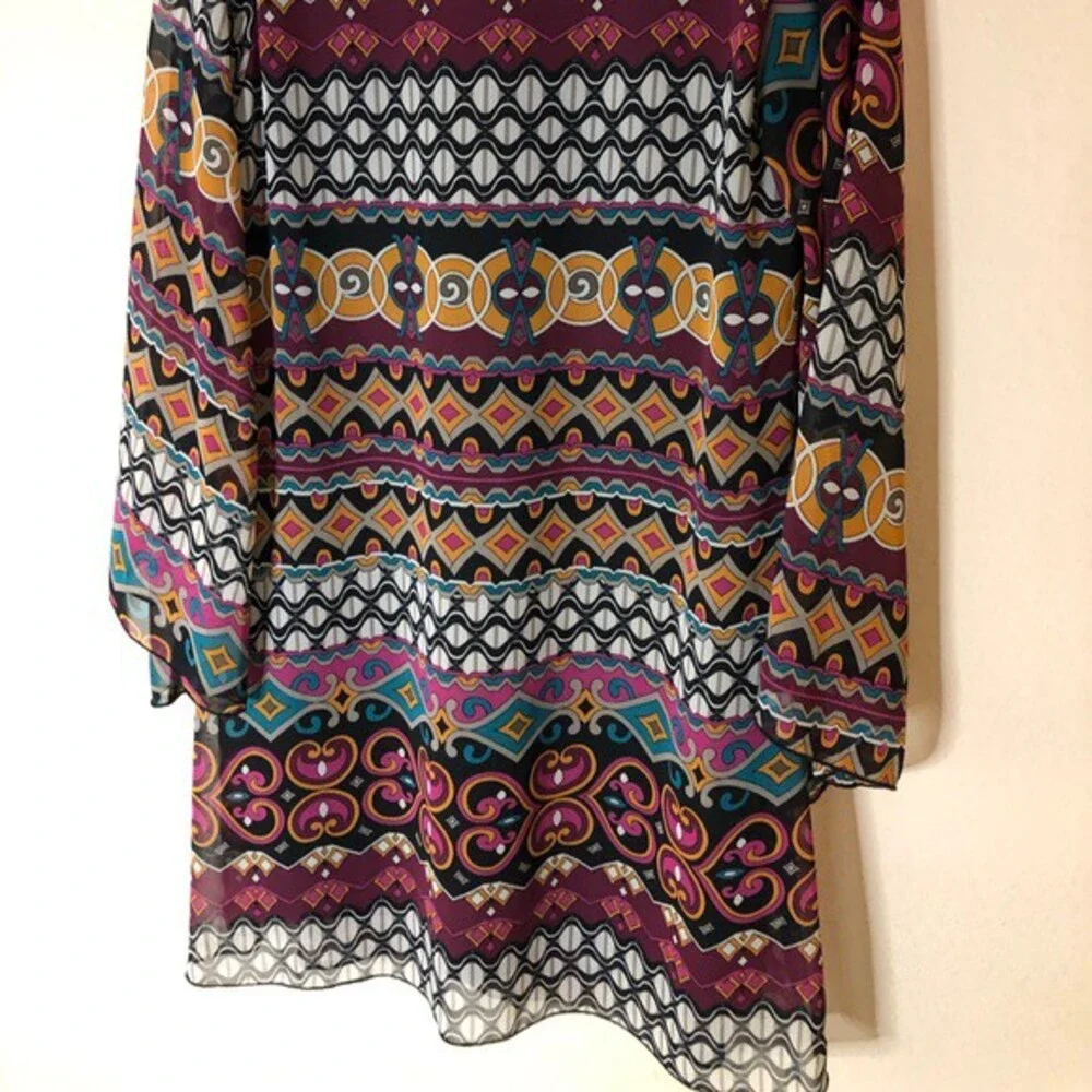 Yahada Boho Multi Color Sheath Mini Dress